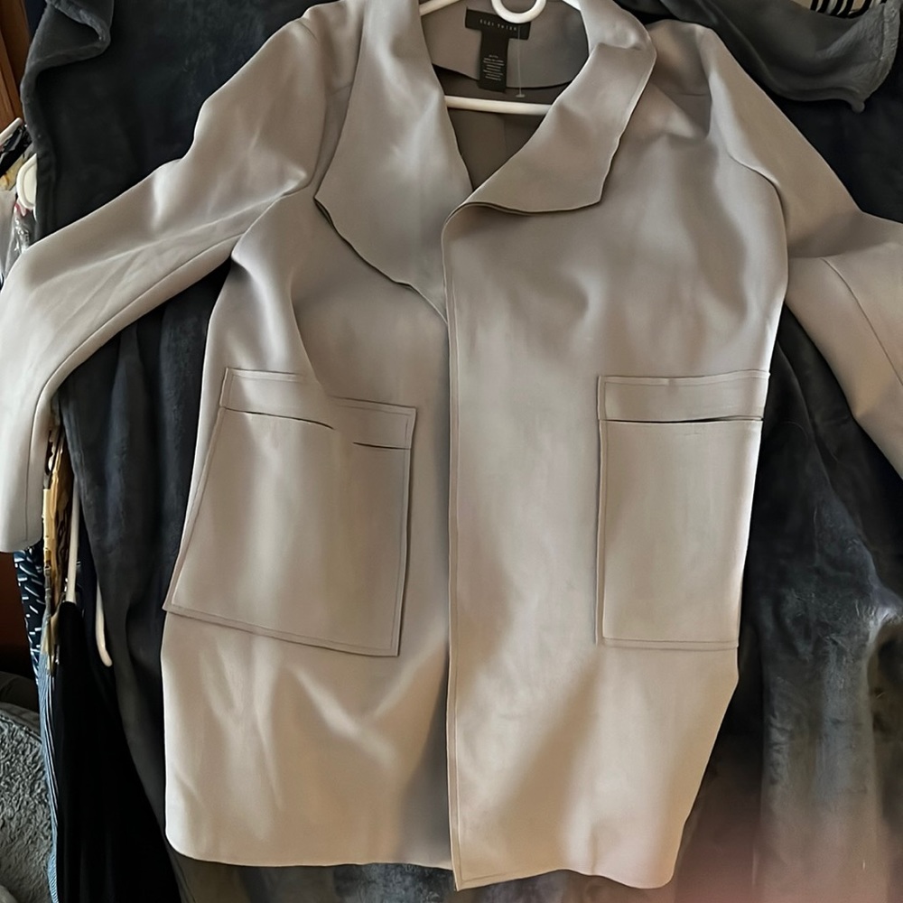 Faux Suede collar coat